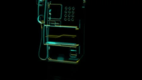 Rendering 3D animation, VISUAL EFFECTS Korean Public Payphone Model on a black Stock Footage 266819705