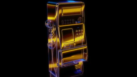 Rendering 3D animation, VISUAL EFFECTS Korean Public Payphone Model on a black Vídeo Stock 266820089