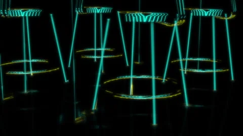 Rendering 3D animation, VISUAL EFFECTS Restaurant patio furniture 13 model on a Stock Footage 266824960