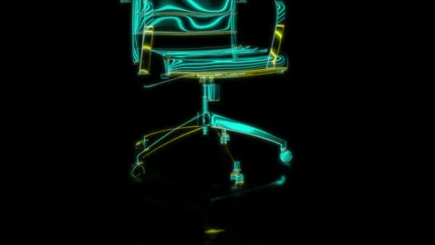 Rendering 3D animation, VISUAL EFFECTS Office desk chair model on a black Stock Footage 266825162