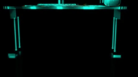 Rendering 3D animation, VISUAL EFFECTS PC Gamer Set model on a black background Stock Footage 266825263