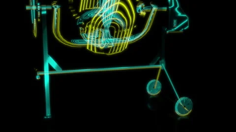 Rendering 3D animation, VISUAL EFFECTS Concrete mixer model on a black Stock Footage 266825989