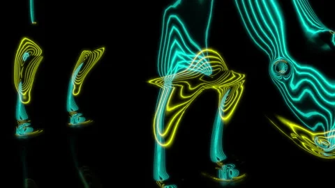 Rendering 3D animation, VISUAL EFFECTS Cartoon Rhinoceros on a black background Stock Footage 266828805