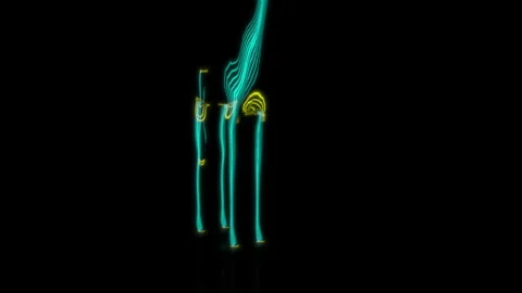 Rendering 3D animation, VISUAL EFFECTS Cartoon Gitaffe on a black background Stock Footage 266828855