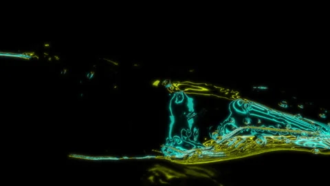 Rendering 3D animation, VISUAL EFFECTS Whale on a black background Stock Footage 266829148