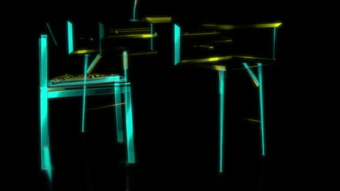 Rendering 3D animation, VISUAL EFFECTS Desk on a black background Stock Footage 266829738