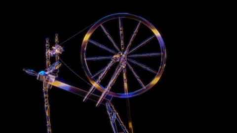 Rendering 3D animation, VISUAL EFFECTS Spinning Wheel 01 Model on a black Stock Footage 266830627