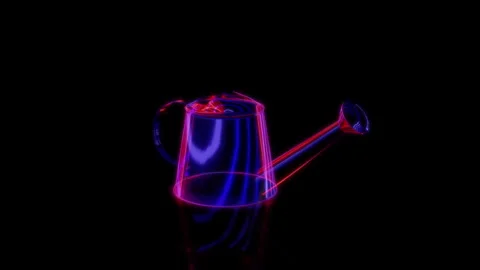 Rendering 3D animation, VISUAL EFFECTS Watering Can Metal Model on a black Stock Footage 267011862