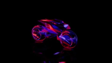 Rendering 3D animation, VISUAL EFFECTS Motorcycle Robot Model on a black Stock Footage 267014417