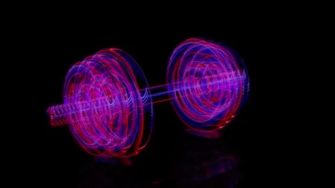 Rendering 3D animation, VISUAL EFFECTS Dumbell Model on a black background Stock Footage 267016223