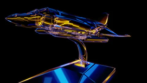 Rendering 3D animation, VISUAL EFFECTS universal, long range fighter interceptor Stock Footage 267459261