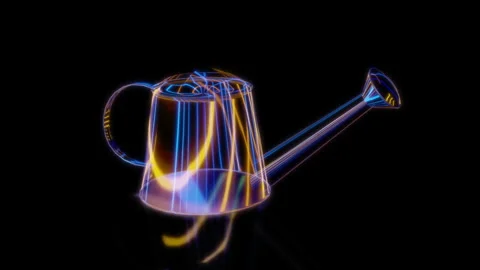 Rendering 3D animation, VISUAL EFFECTS Watering Can Metal Model on a black Stock Footage 267459811