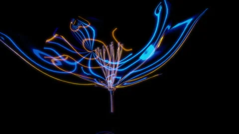 Rendering 3D animation, VISUAL EFFECTS Sakura Flower Model on a black background Stock Footage 267463295