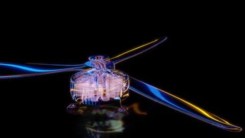Rendering 3D animation, VISUAL EFFECTS Brushless motor FPV Model on a black Stock Footage 267464316