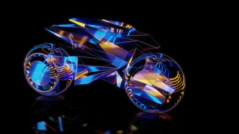 Rendering 3D animation, VISUAL EFFECTS Motorcycle Robot Model on a black Stock Footage 267466436