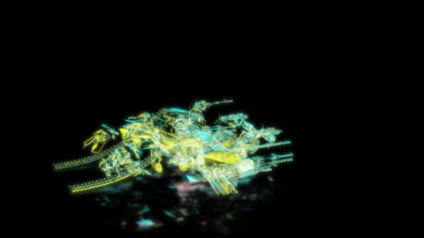 Rendering 3D animation, VISUAL EFFECTS Heuman made sci-fi transformers robot Stock Footage 267701193