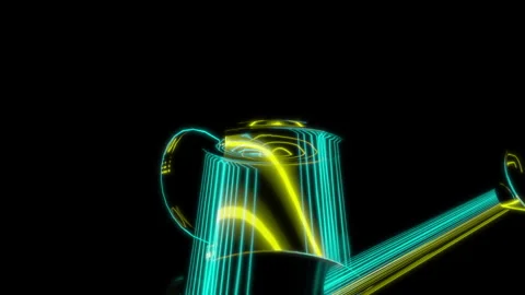 Rendering 3D animation, VISUAL EFFECTS Watering Can Metal Model on a black Stock Footage 267841343