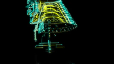 Rendering 3D animation, VISUAL EFFECTS Samurai helmet Model on a black Stock Footage 267843434