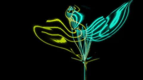 Rendering 3D animation, VISUAL EFFECTS Sakura Flower Model on a black background Stock Footage 267844628