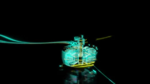 Rendering 3D animation, VISUAL EFFECTS Brushless motor FPV Model on a black Stock Footage 267846021