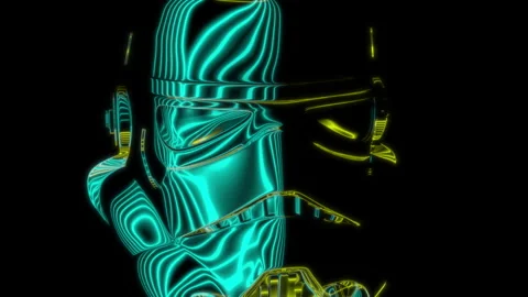 Rendering 3D animation, VISUAL EFFECTS intergalactic Helmet Model on a black Stock Footage 267847973