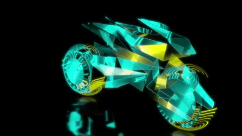 Rendering 3D animation, VISUAL EFFECTS Motorcycle Robot Model on a black Stock Footage 267848405