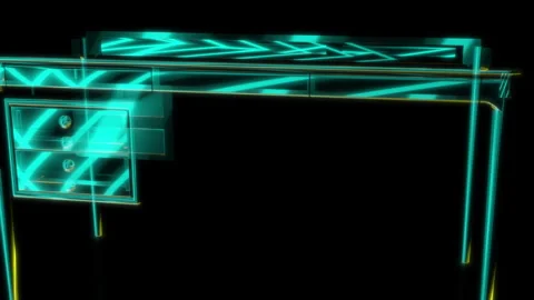 Rendering 3D animation, VISUAL EFFECTS Timber desk with drawers Model on a black Stock Footage 267849621