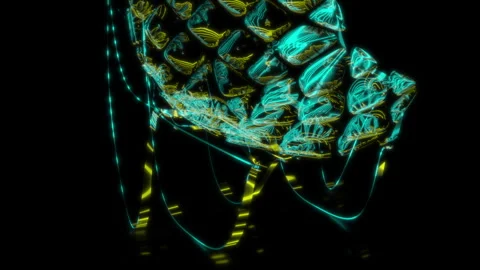 Rendering 3D animation, VISUAL EFFECTS Turtle shell chair Model on a black Stock Footage 267850139
