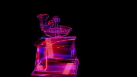 Rendering 3D animation, VISUAL EFFECTS Coffee Mill Model on a black background Stock Footage 268398434