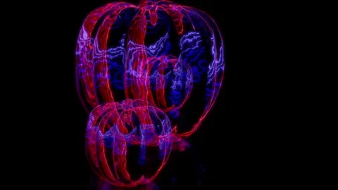 Rendering 3D animation, VISUAL EFFECTS pepper gourd Model on a black background Video stock 268401186