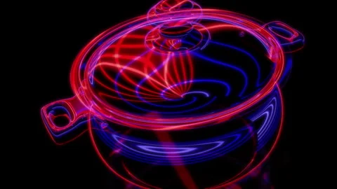Rendering 3D animation, VISUAL EFFECTS Saucepan Model on a black background Stock Footage 268406750