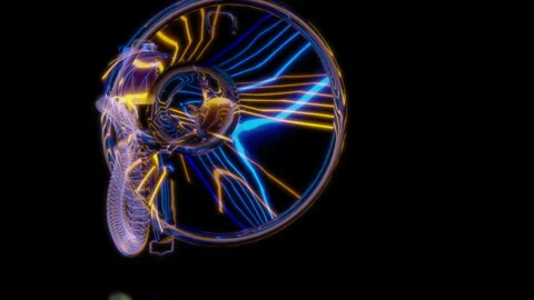 Rendering 3D animation, VISUAL EFFECTS Megaphone Model on a black background Stock Footage 268814891