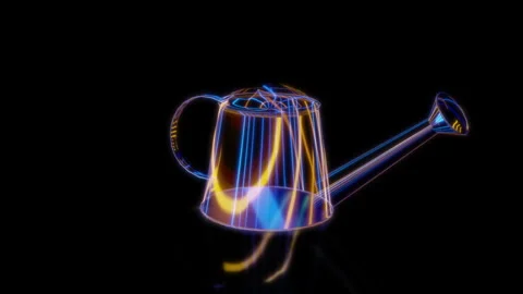 Rendering 3D animation, VISUAL EFFECTS Watering Can Metal Model on a black Stock Footage 268816719