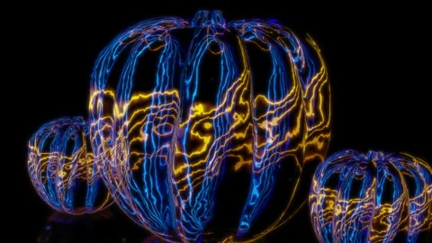 Rendering 3D animation, VISUAL EFFECTS pepper gourd Model on a black background Stock Footage 268821005