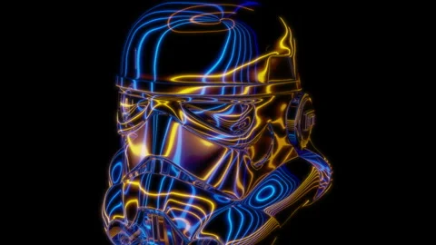 Rendering 3D animation, VISUAL EFFECTS intergalactic Helmet Model on a black Stock Footage 268822070