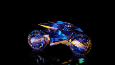 Rendering 3D animation, VISUAL EFFECTS Motorcycle Robot Model on a black Stock Footage 268822747
