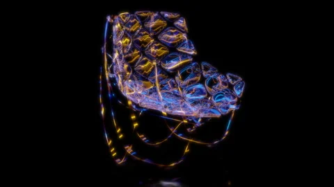 Rendering 3D animation, VISUAL EFFECTS Turtle shell chair Model on a black Stock Footage 268824423