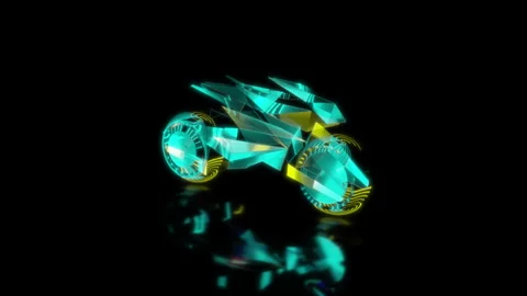Rendering 3D animation, VISUAL EFFECTS Motorcycle Robot Model on a black Stock Footage 269140933