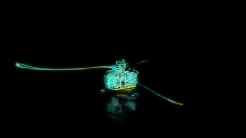 Rendering 3D animation, VISUAL EFFECTS Brushless motor FPV Model on a black Stock Footage 269142328