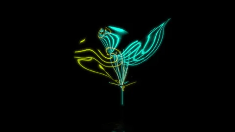 Rendering 3D animation, VISUAL EFFECTS Sakura Flower Model on a black background Stock Footage 269142871