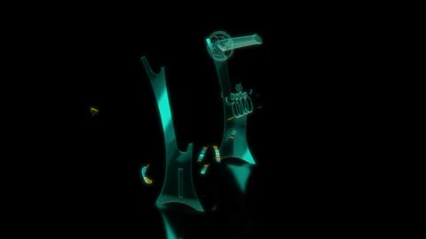 Rendering 3D animation, VISUAL EFFECTS Samurai Katana with stand Model on a Stock Footage 269143067