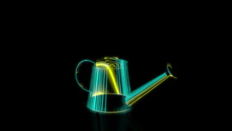 Rendering 3D animation, VISUAL EFFECTS Watering Can Metal Model on a black Stock Footage 269143819