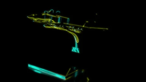 Rendering 3D animation, VISUAL EFFECTS universal, long range fighter interceptor Stock Footage 269144283