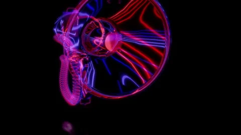 Rendering 3D animation, VISUAL EFFECTS Megaphone Model on a black background Stock Footage 269625031