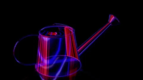 Rendering 3D animation, VISUAL EFFECTS Watering Can Metal Model on a black Stock Footage 269627675