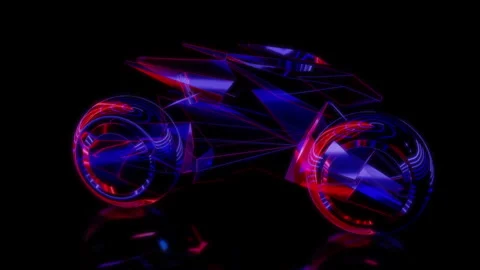 Rendering 3D animation, VISUAL EFFECTS Motorcycle Robot Model on a black Stock Footage 269632656