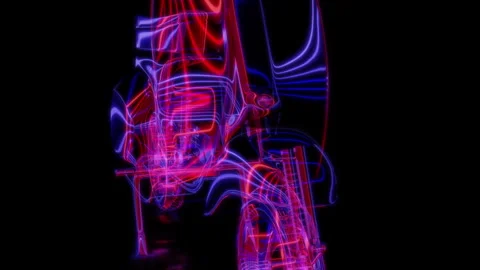 Rendering 3D animation, VISUAL EFFECTS scooter bike Model on a black background Stock Footage 269636029