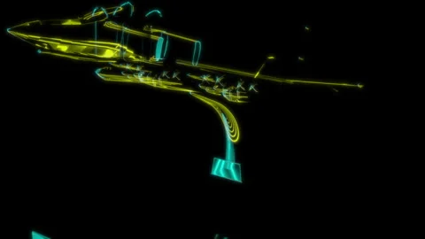 Rendering 3D animation, VISUAL EFFECTS universal, long range fighter interceptor Stock Footage 270176766