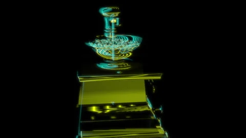 Rendering 3D animation, VISUAL EFFECTS Coffee Mill Model on a black background Stock Footage 270177202