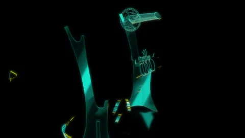 Rendering 3D animation, VISUAL EFFECTS Samurai Katana with stand Model on a Stock Footage 270178030